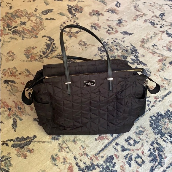 black quilted changing bag